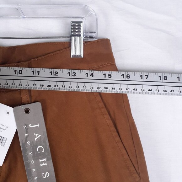 JACHS NEW YORK Pants Straight Fit Chino Mid Rise Mens Copper Brown Casual - Picture 9 of 12